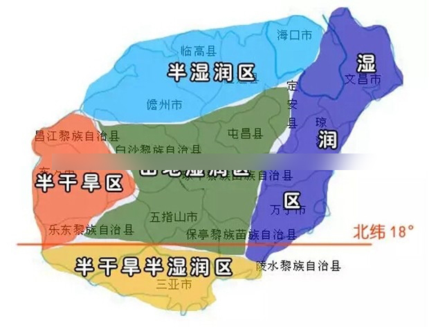 海南干湿气候图